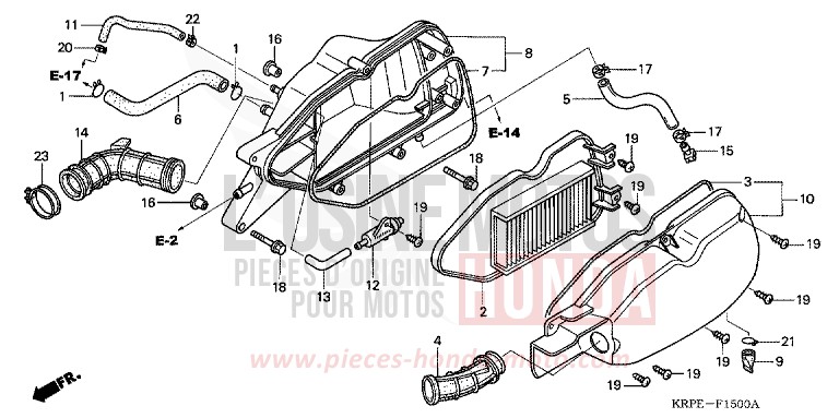 AIR CLEANER for SCV LEAD FORCE SILVER METALLIC (NH411) from 2003